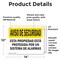 Signmission Facility Protected By Alarm Spanish OSHA Security Notice Sign, Vinyl Decal, 14in W x 10in L, 2PK OS-2PACK-SN-D-1014-L-11539 - alternate 6